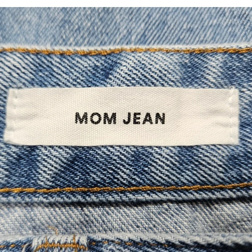 Cotton On Mom Jean Womens 10‎ Light Wash Distressed High Rise Blue Denim Classic